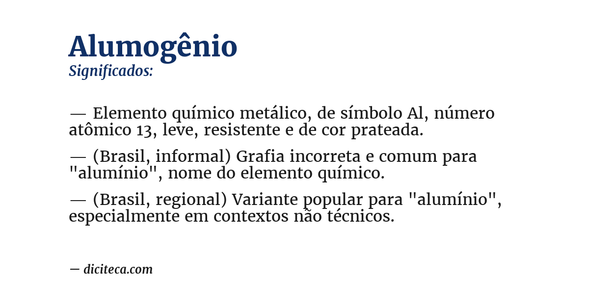 Significado de alumogênio