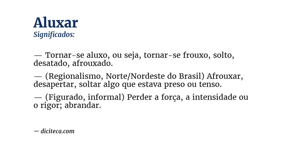 Significado de aluxar