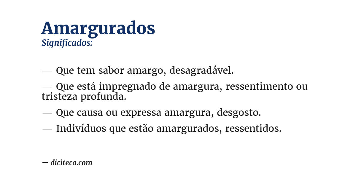 Significado de amargurados