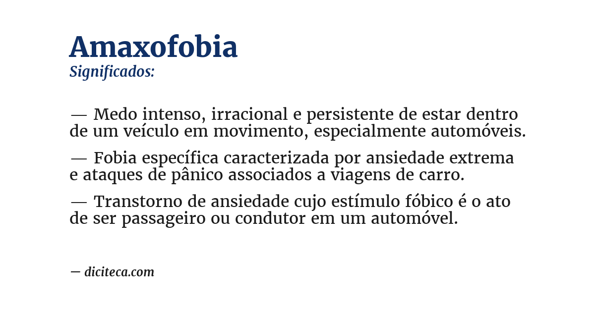 Significado de amaxofobia