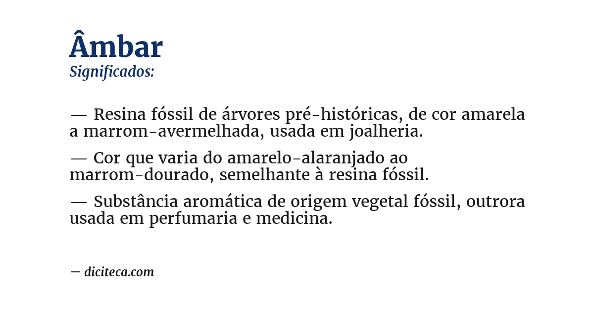 Significado de âmbar