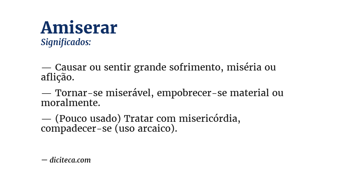 Significado de amiserar