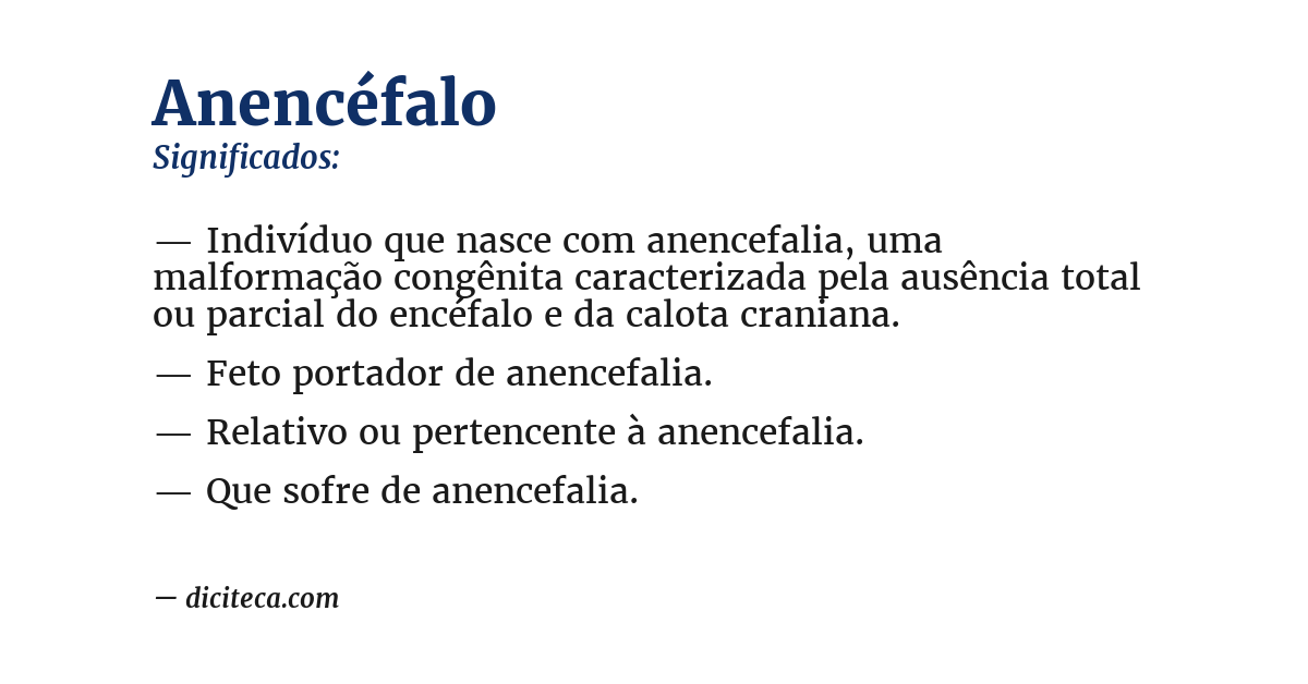 Significado de anencéfalo
