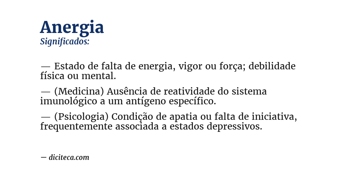 Significado de anergia