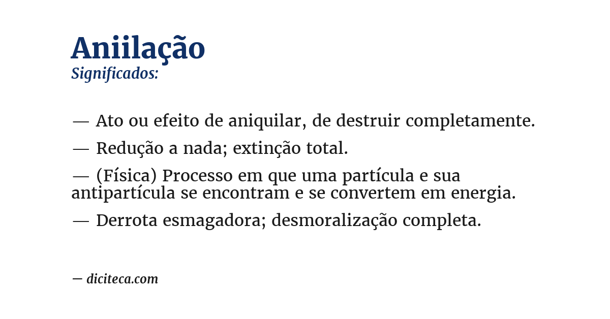 Significado de aniilação