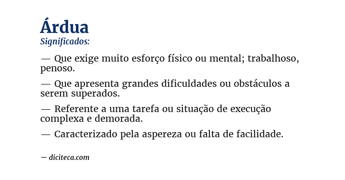 Significado de árdua