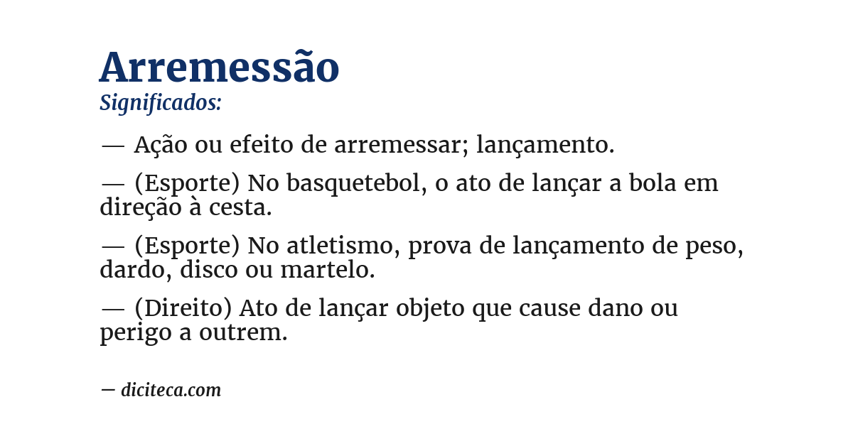 Significado de arremessão