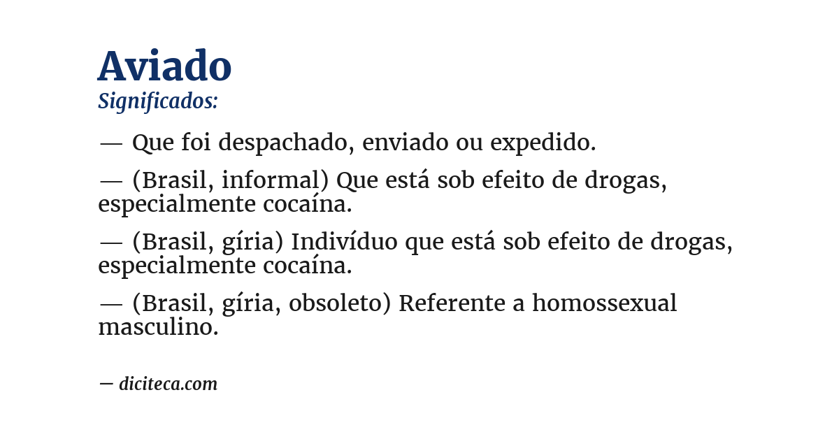 Significado de aviado