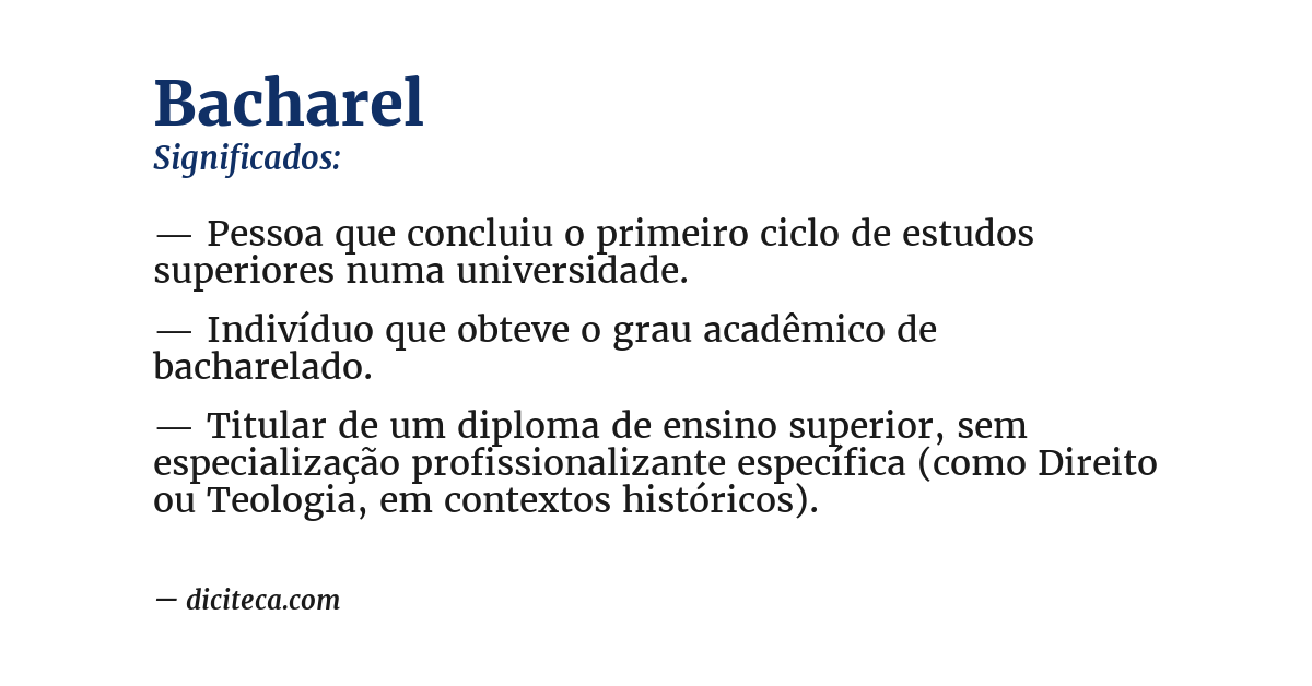 Significado de bacharel