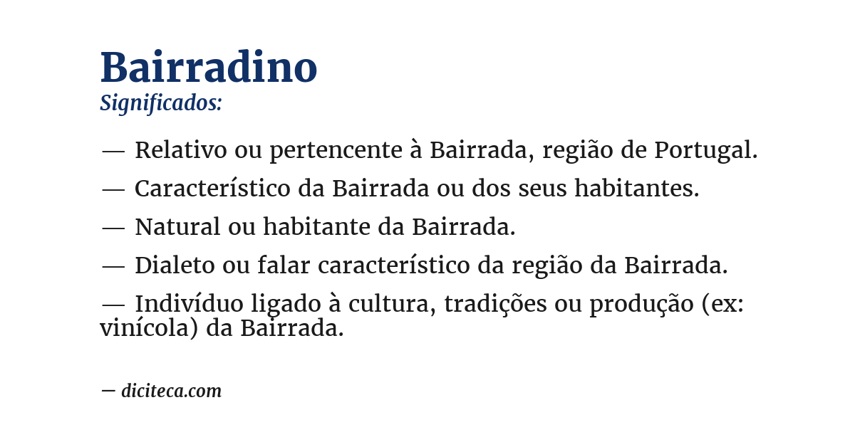 Significado de bairradino
