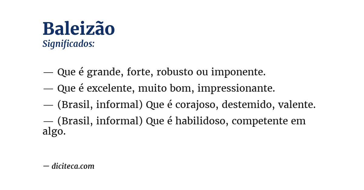 Significado de baleizão