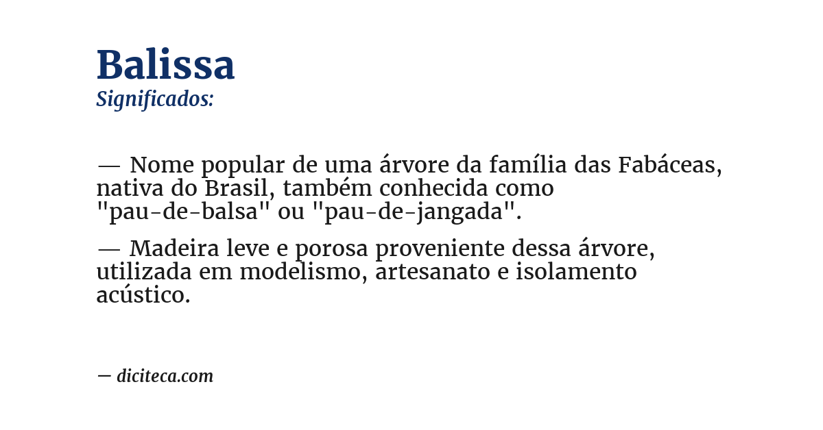 Significado de balissa
