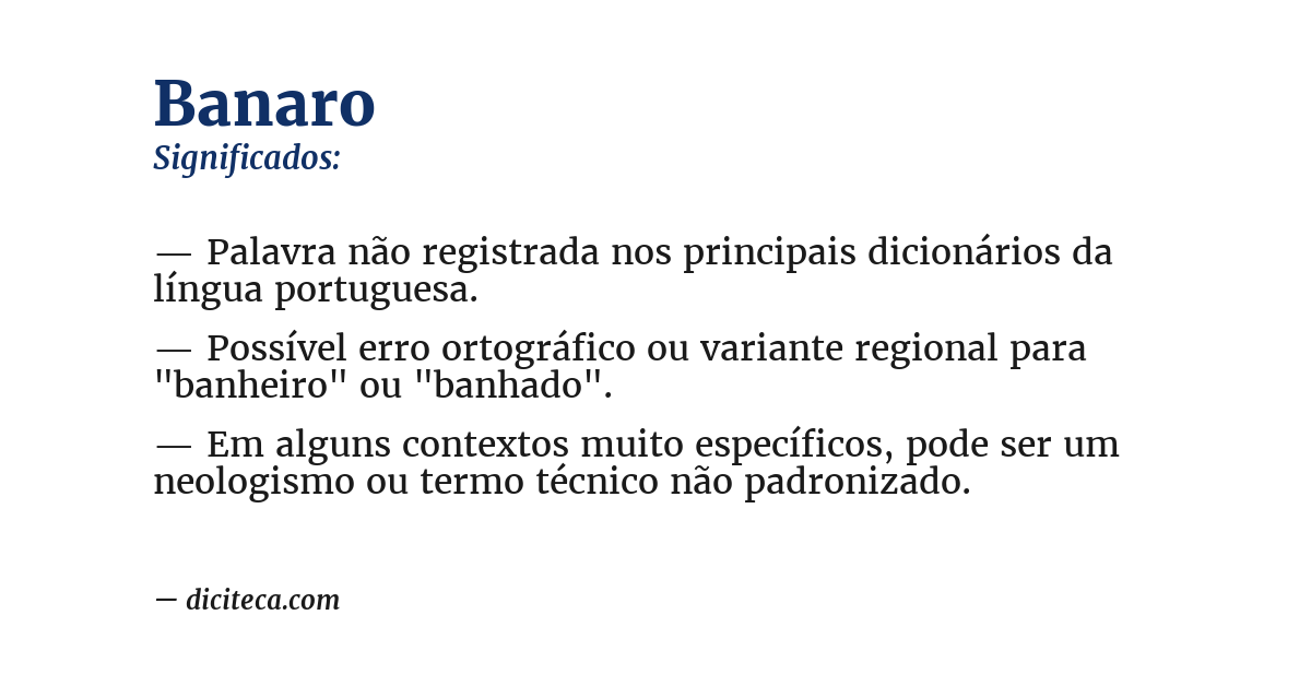 Significado de banaro