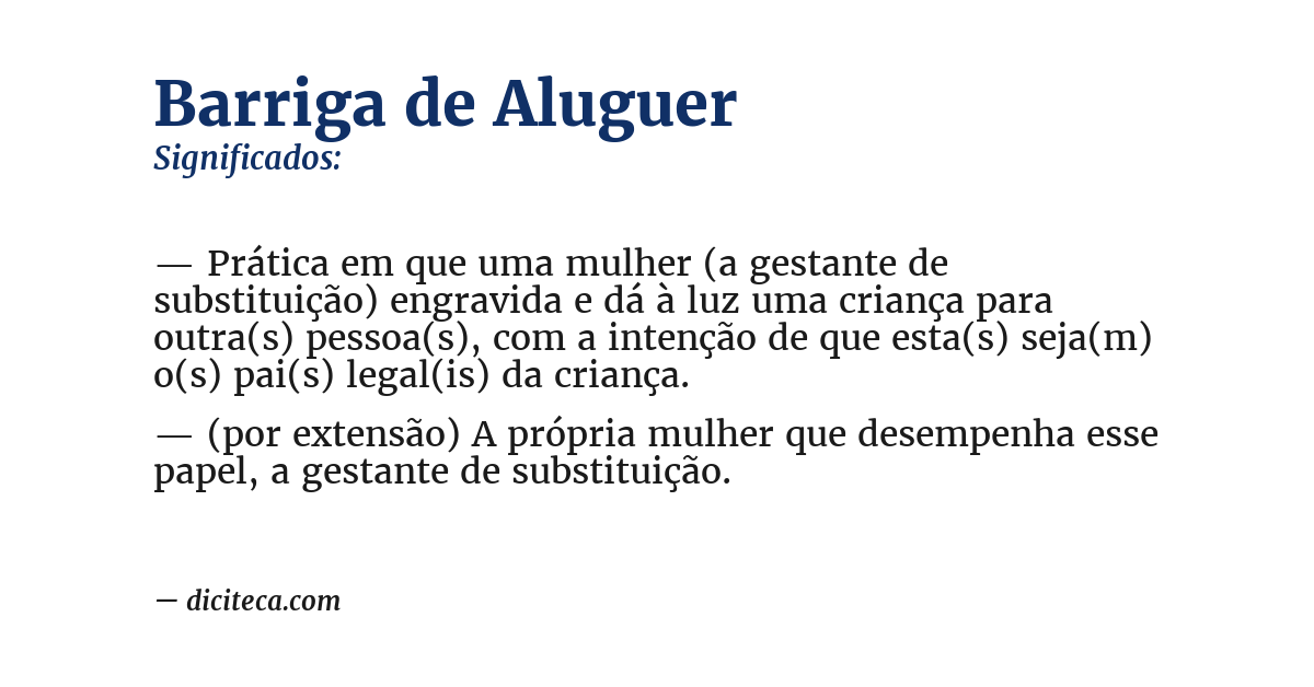 Significado de barriga de aluguer