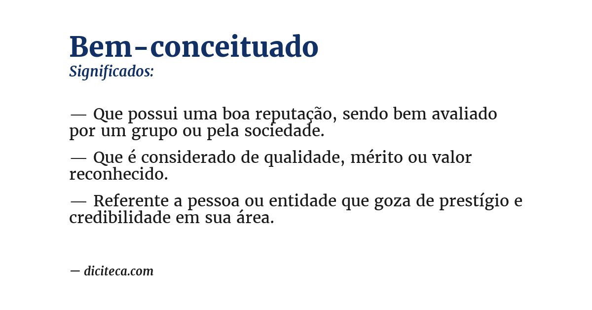 Significado de bem-conceituado