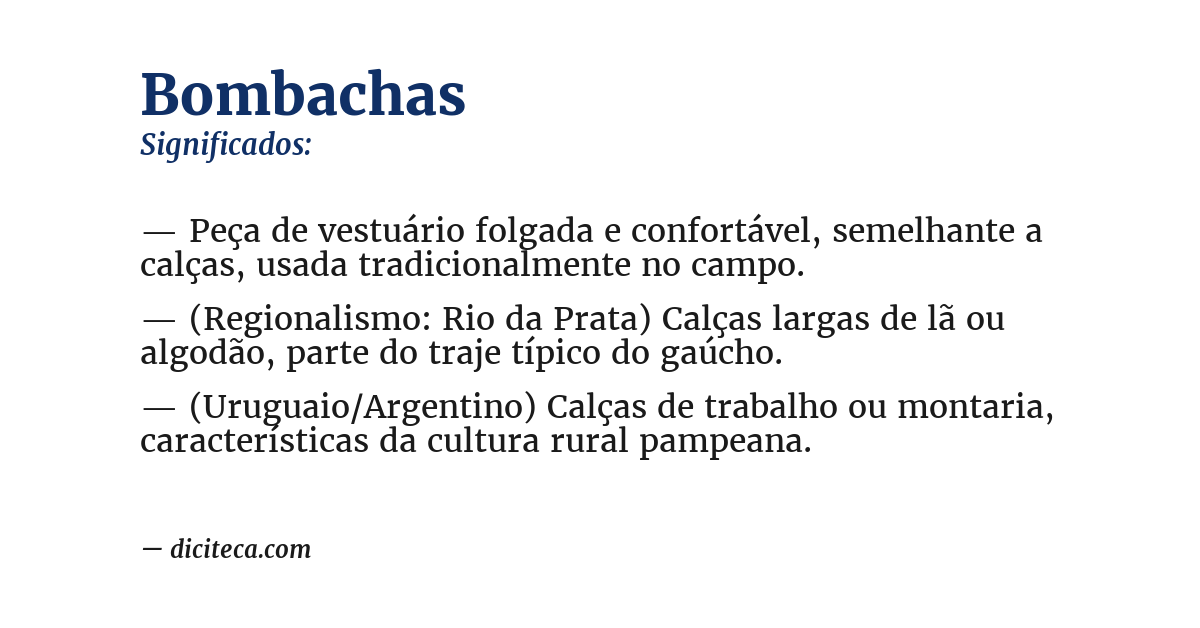 Significado de bombachas
