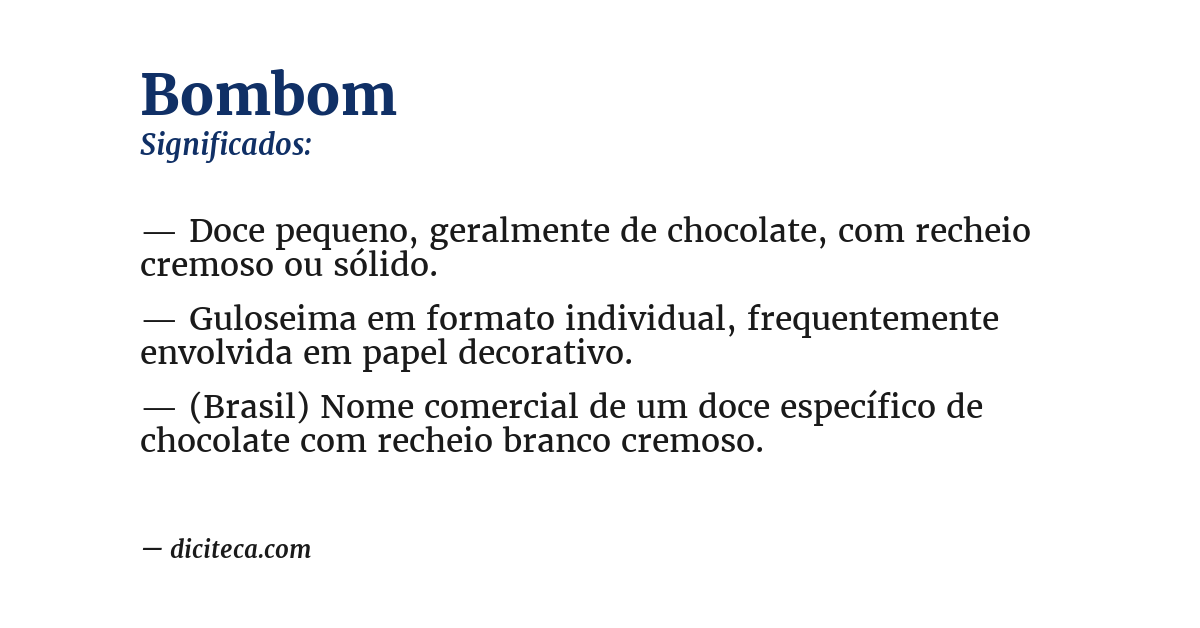 Significado de bombom