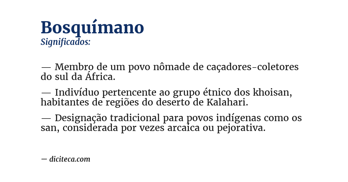 Significado de bosquímano