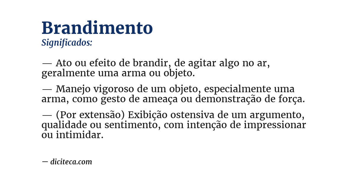 Significado de brandimento
