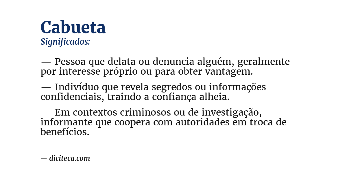 Significado de cabueta