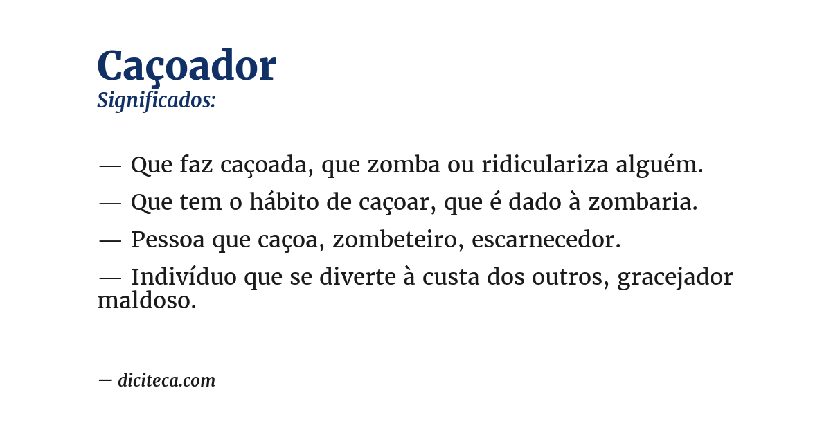 Significado de caçoador