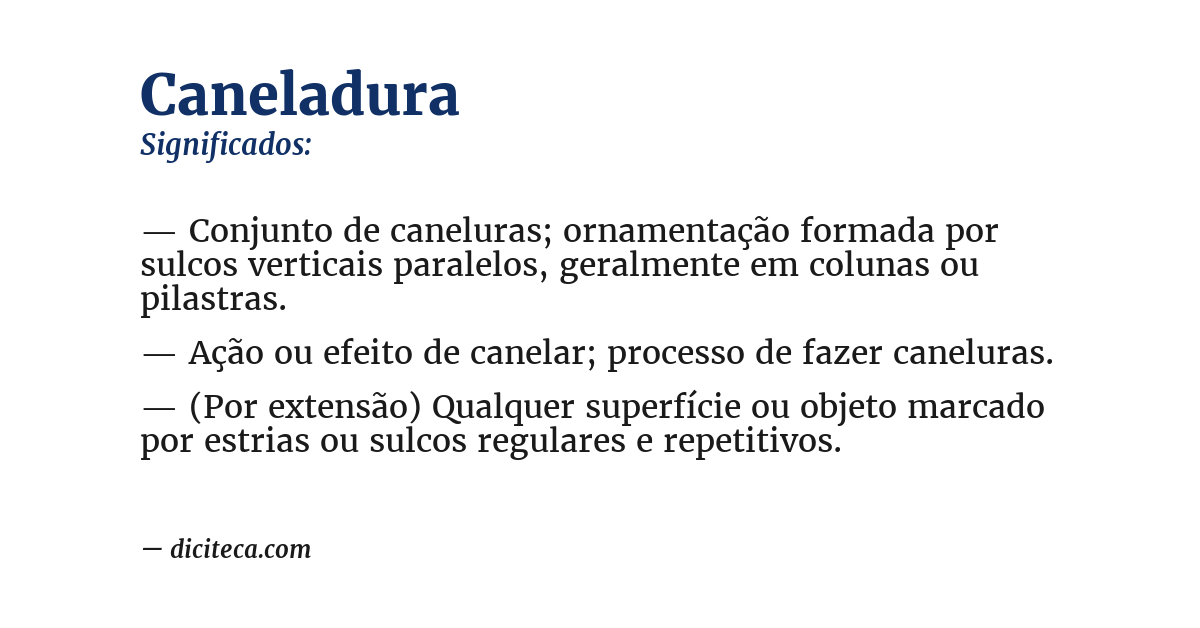Significado de caneladura