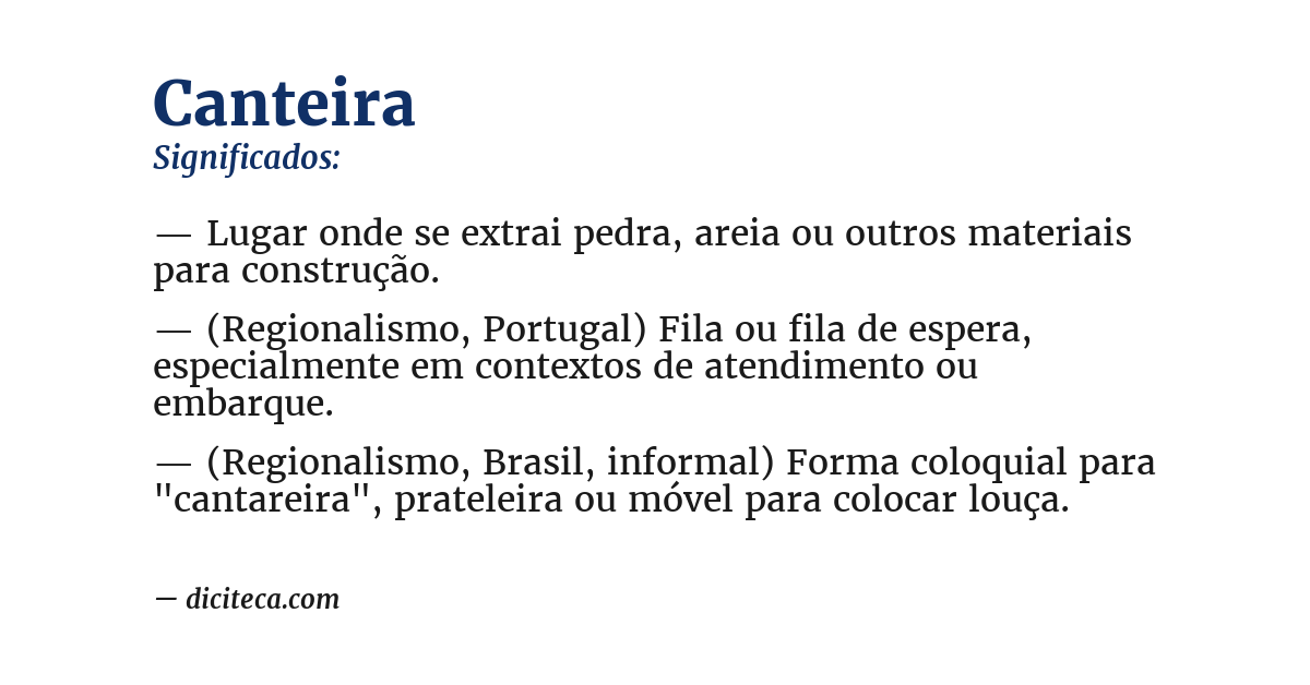 Significado de canteira