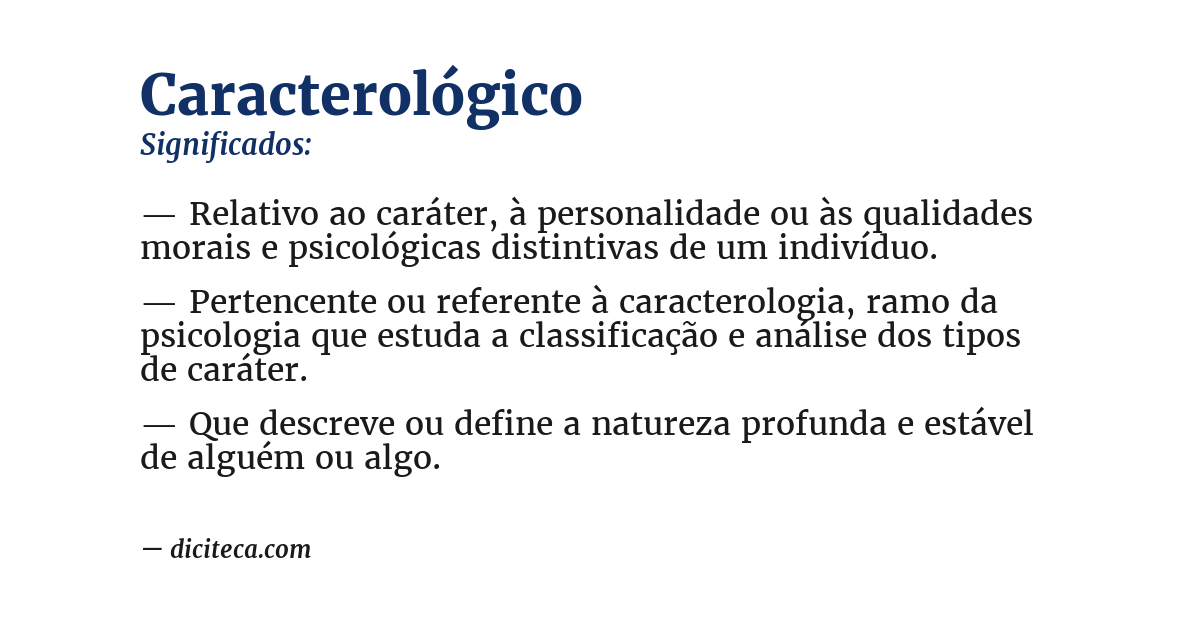 Significado de caracterológico
