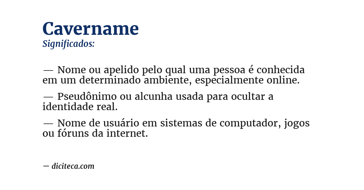 Significado de cavername