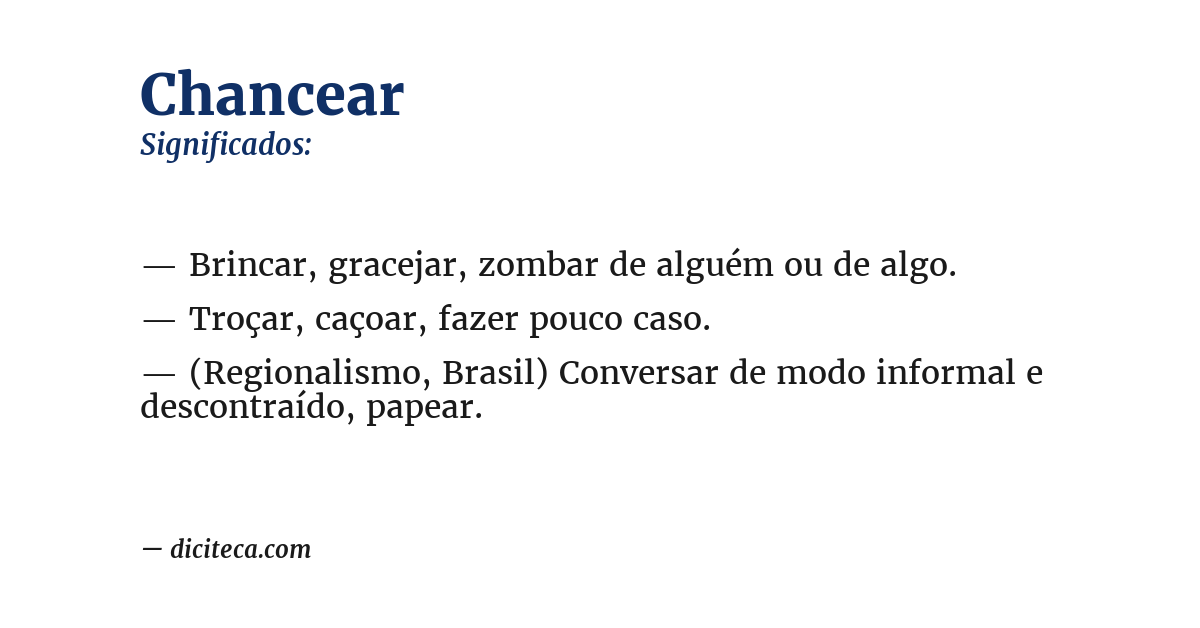 Significado de chancear