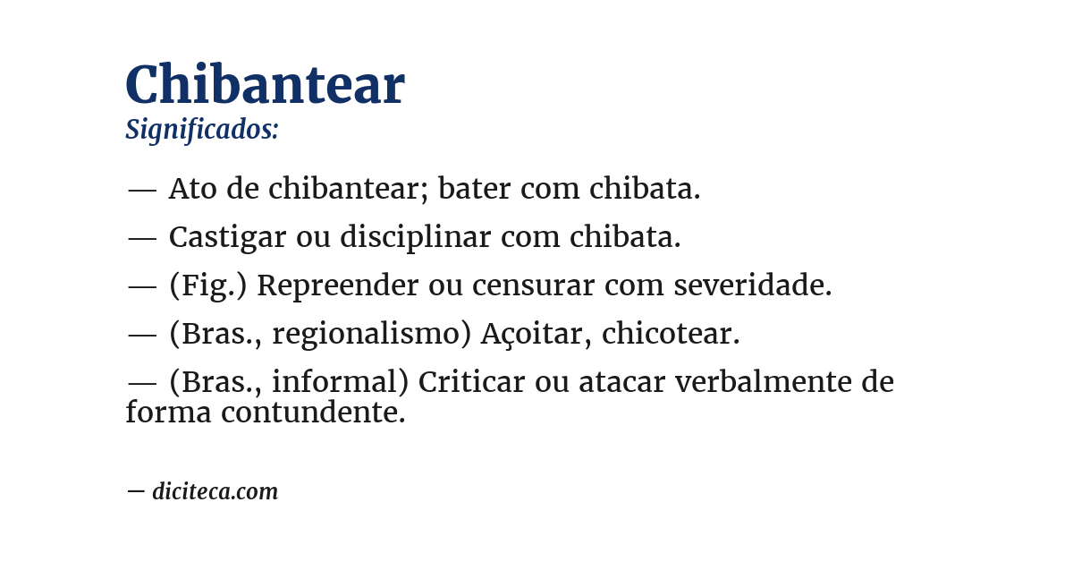 Significado de chibantear