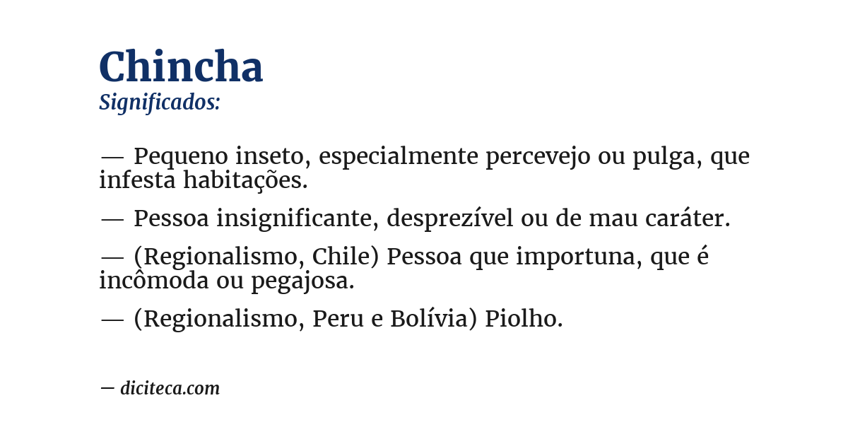 Significado de chincha