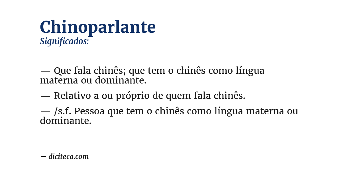 Significado de chinoparlante
