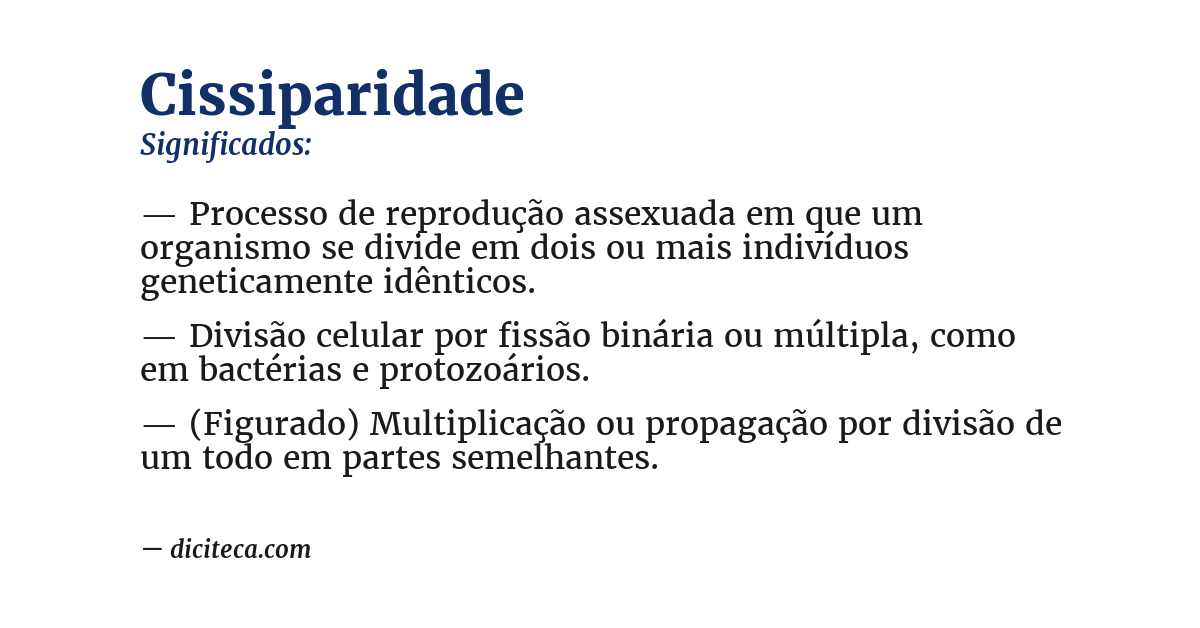 Significado de cissiparidade