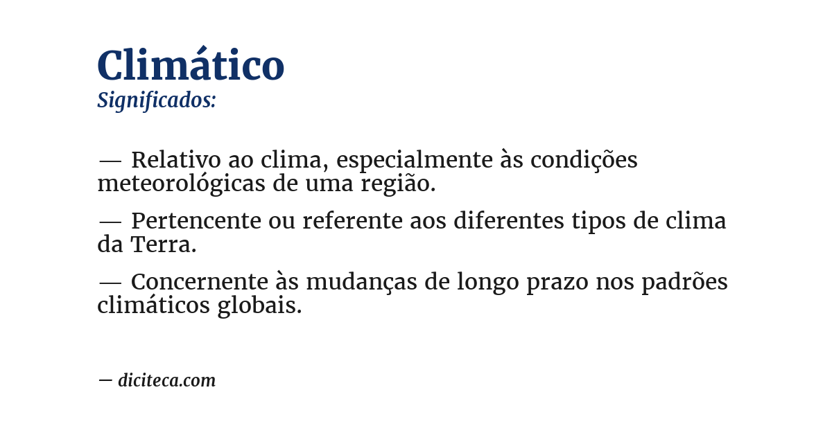 Significado de climático