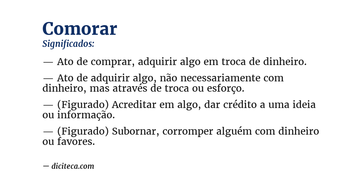 Significado de comorar