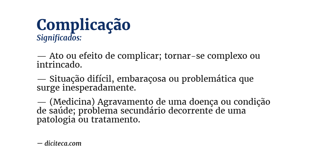 Significado de complicação