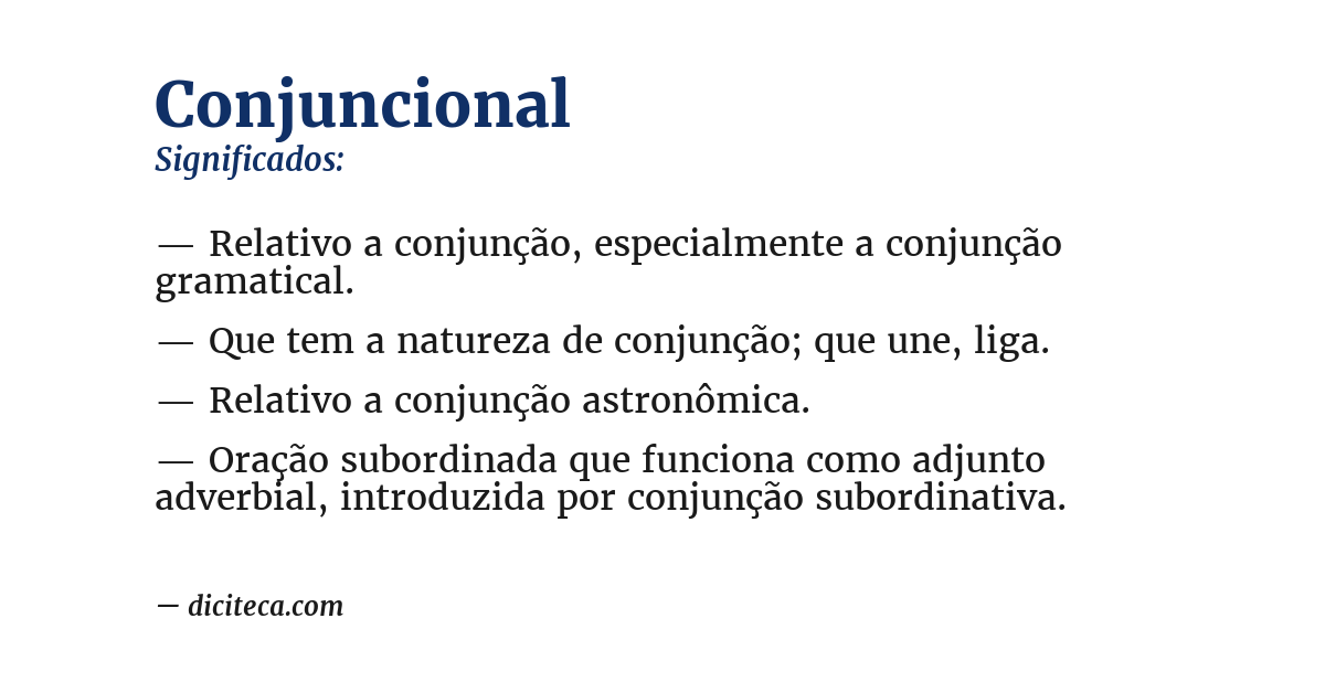 Significado de conjuncional