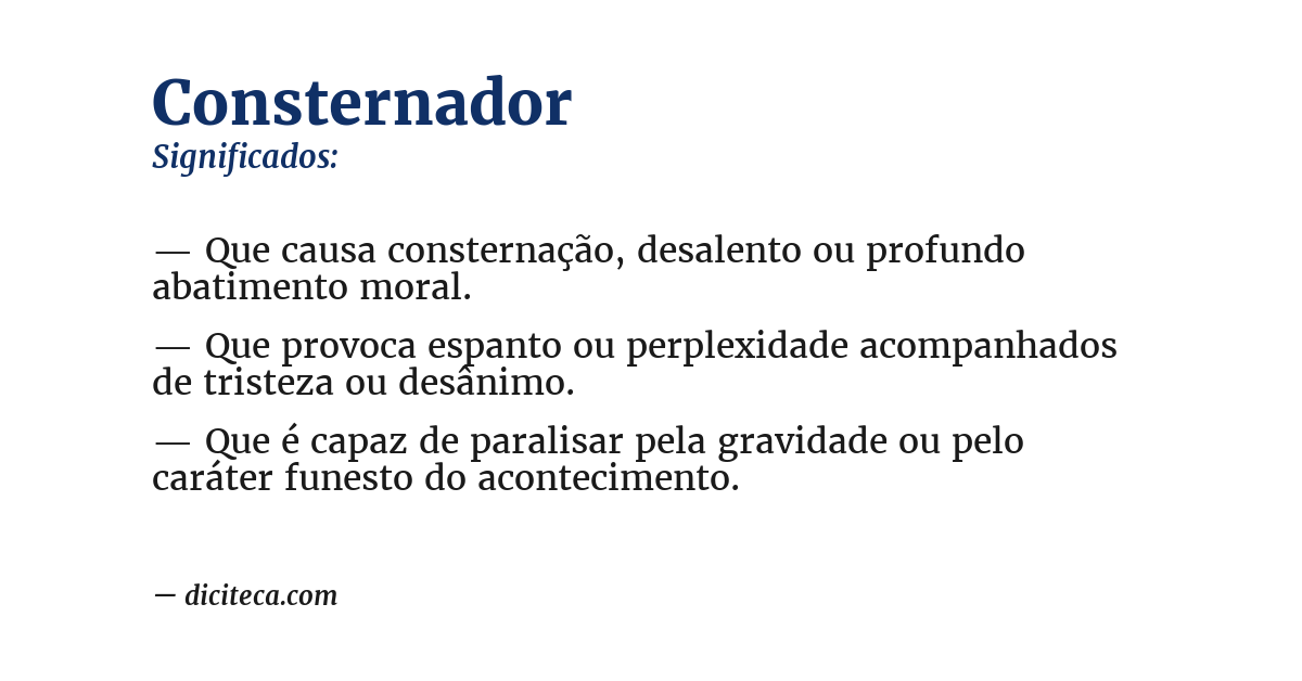 Significado de consternador