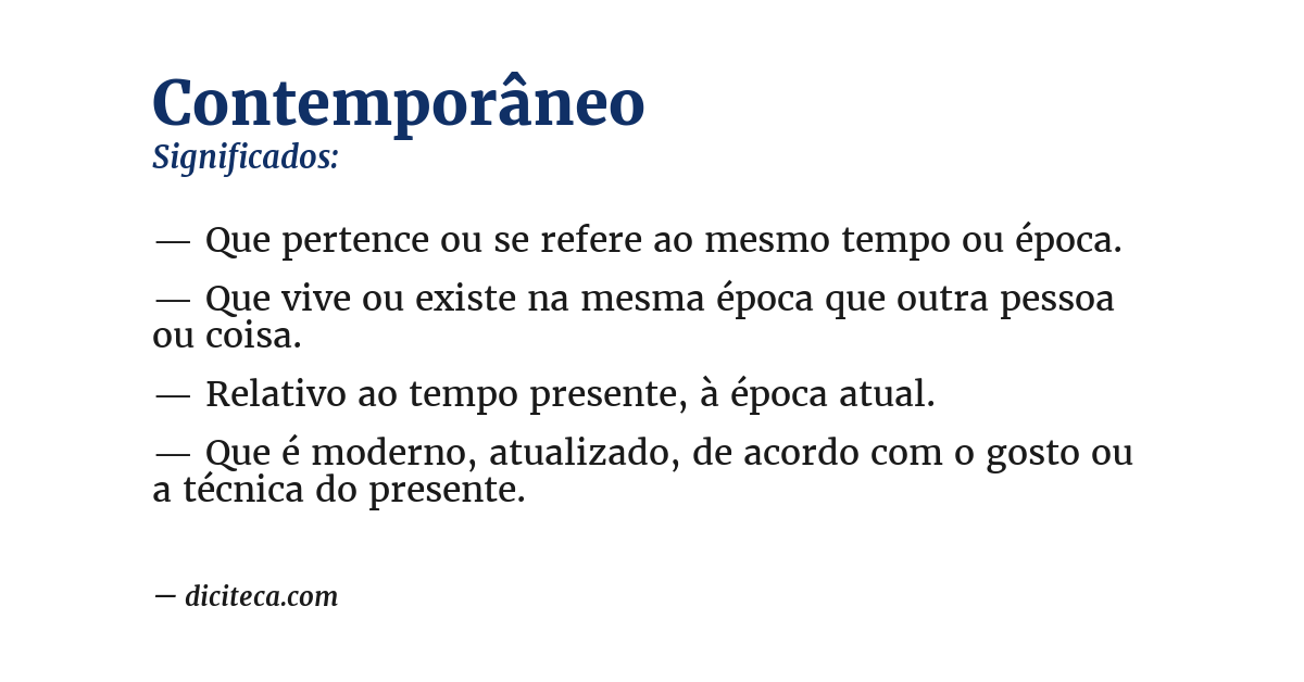 Significado de contemporâneo