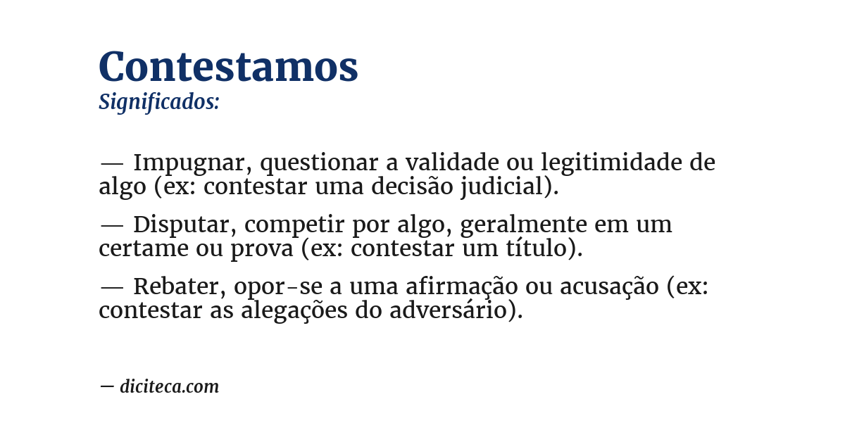 Significado de contestamos