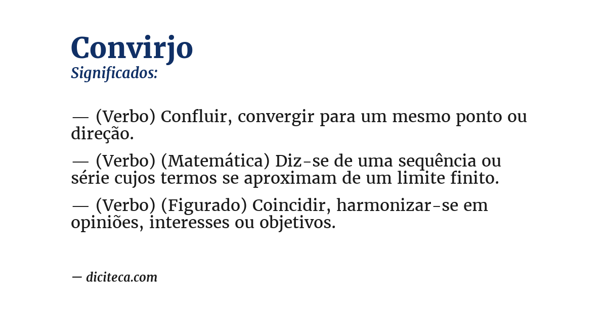 Significado de convirjo