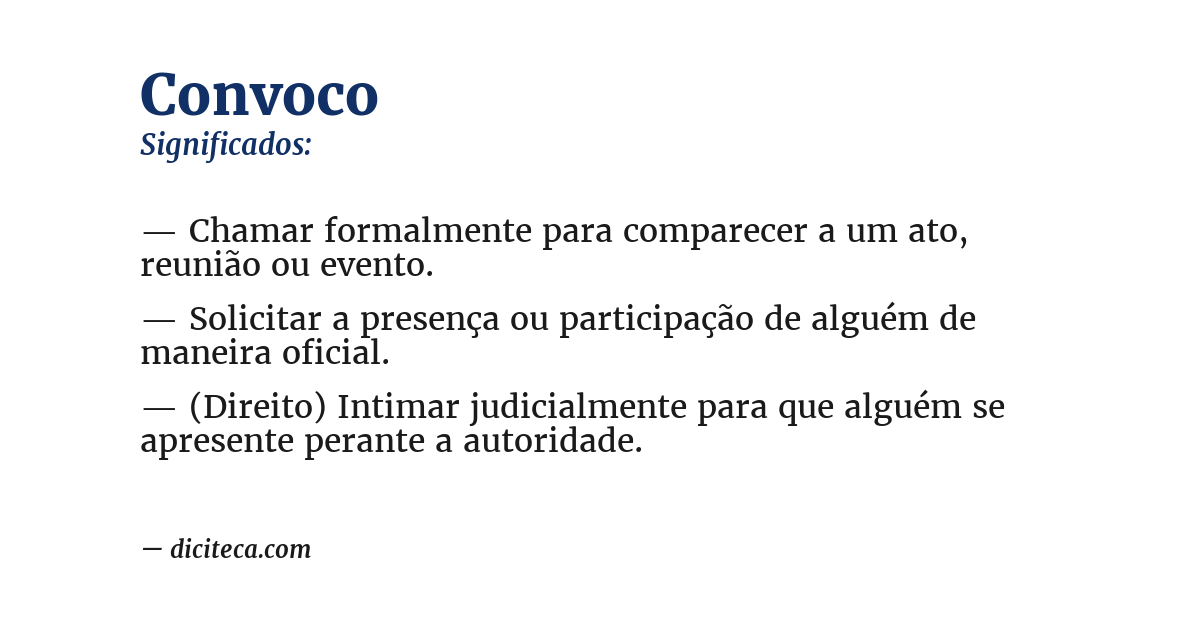 Significado de convoco