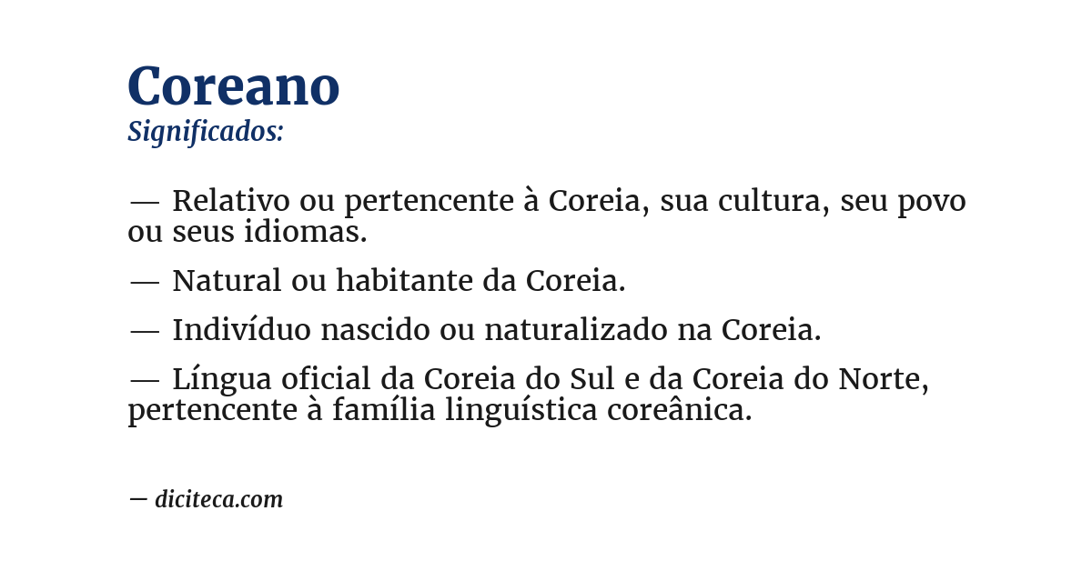 Significado de coreano