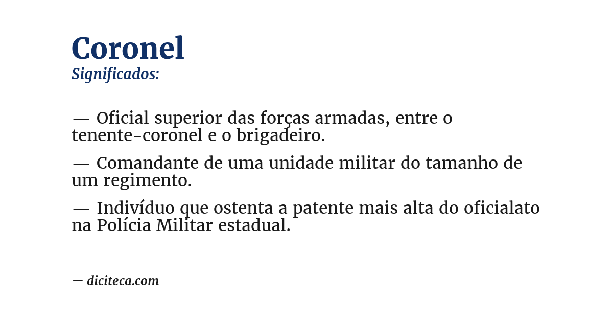 Significado de coronel