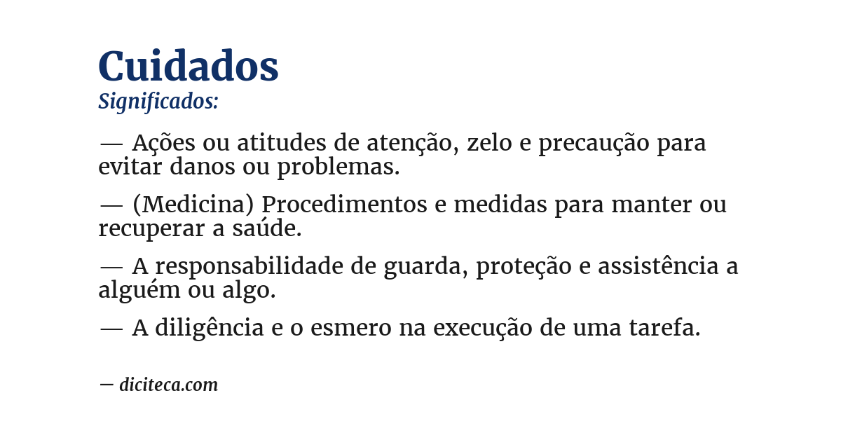 Significado de cuidados