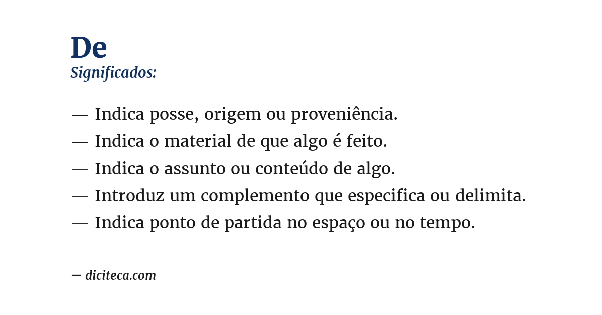 Significado de de