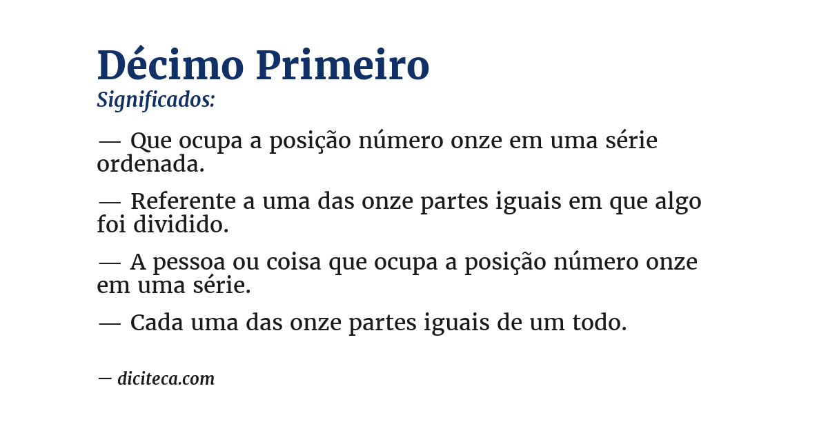 Significado de décimo primeiro