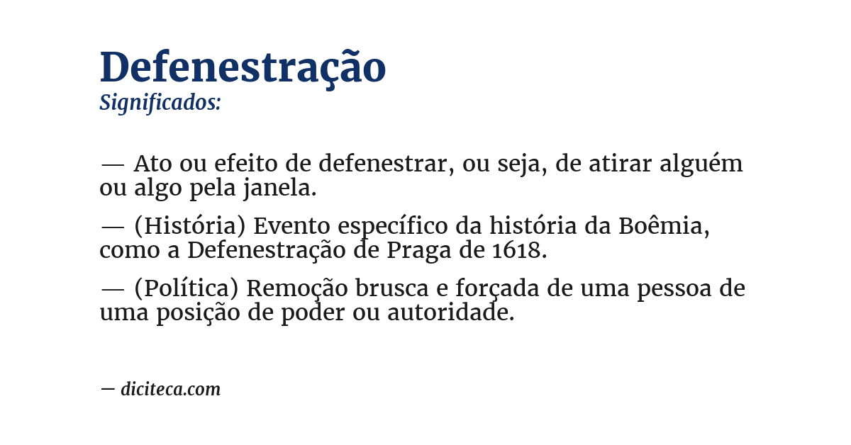 Significado de defenestração