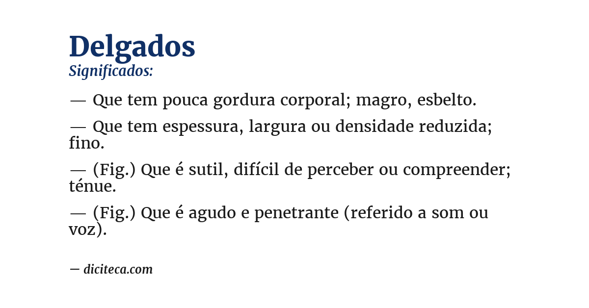 Significado de delgados